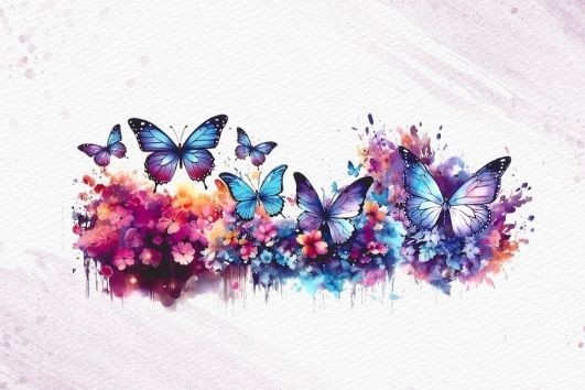 Wrap UV DTF papillon coloré pour verre canette, mug, gourde ou boule à neige