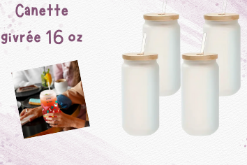 Verre canette givré 16 oz avec paille et goupillon