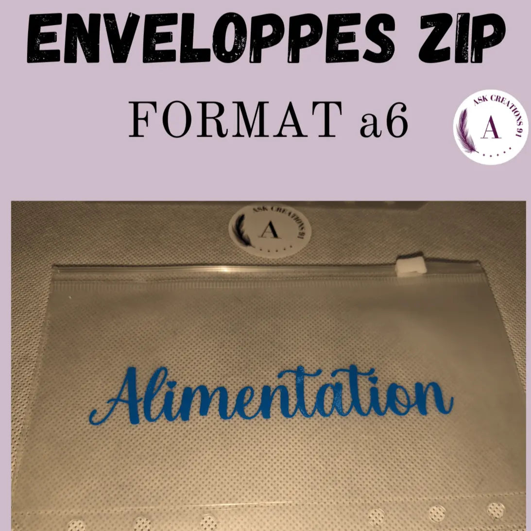 Enveloppes Zippées catégories personnalisées - ASK créations 91