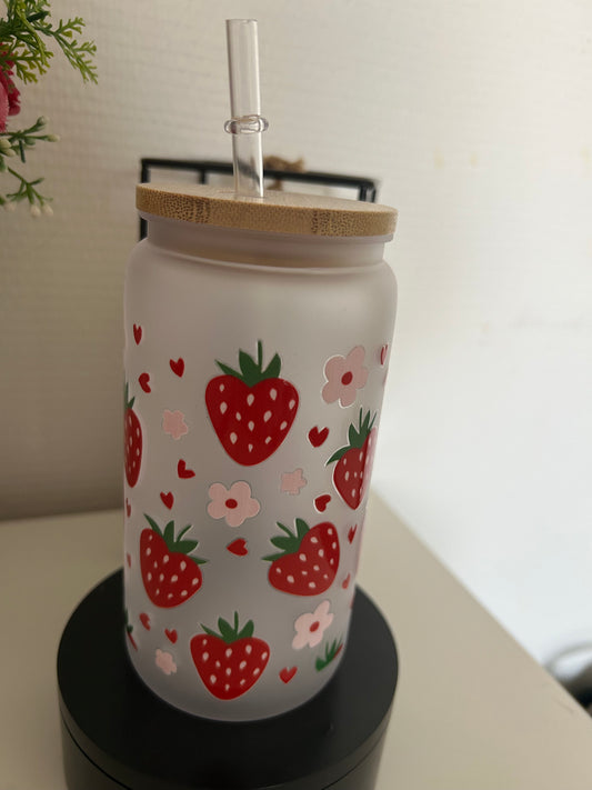 Verre givré personnalisé avec design au choix – Wrap UV DTF appliqué
